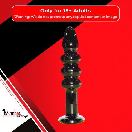 Black Beaded Glass Dildo Sex Toy GD-005