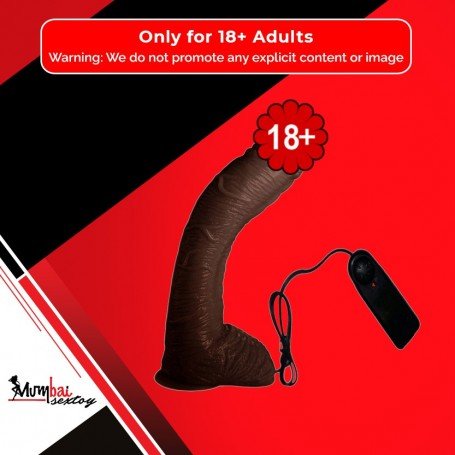 Big Bent 10" Realistic Vibrator Suction Cup Chocolate Dong Vibrator RSV-075
