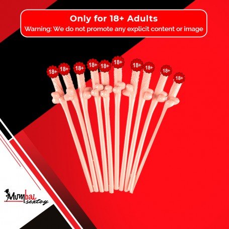 Pack of Ten Willy Straws Blow me KP-001